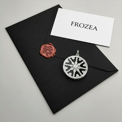 925er Silber Anhänger – Schwarzes Kristallrad „Karma Wheel” – Thomas Sabo Style