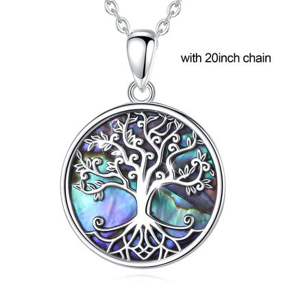 925er Silber Lebensbaum Anhänger aus Abalone – Thomas Sabo Style