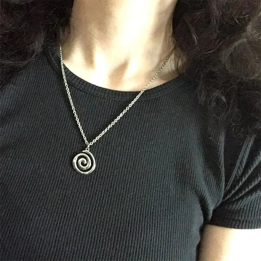 Vintage Spiral-Vortex Anhänger – Y2K Style Couple Necklace | Trendiger Fashion-Schmuck für Partner & Statement-Looks