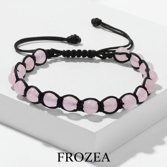 6mm Naturstein Armband – Rosenquarz, Howlit, Malachit • Heilstein Perlenarmband • Handgemacht • Unisex